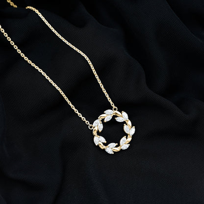 Lab Grown Diamond Nature Inspired Circle Necklace