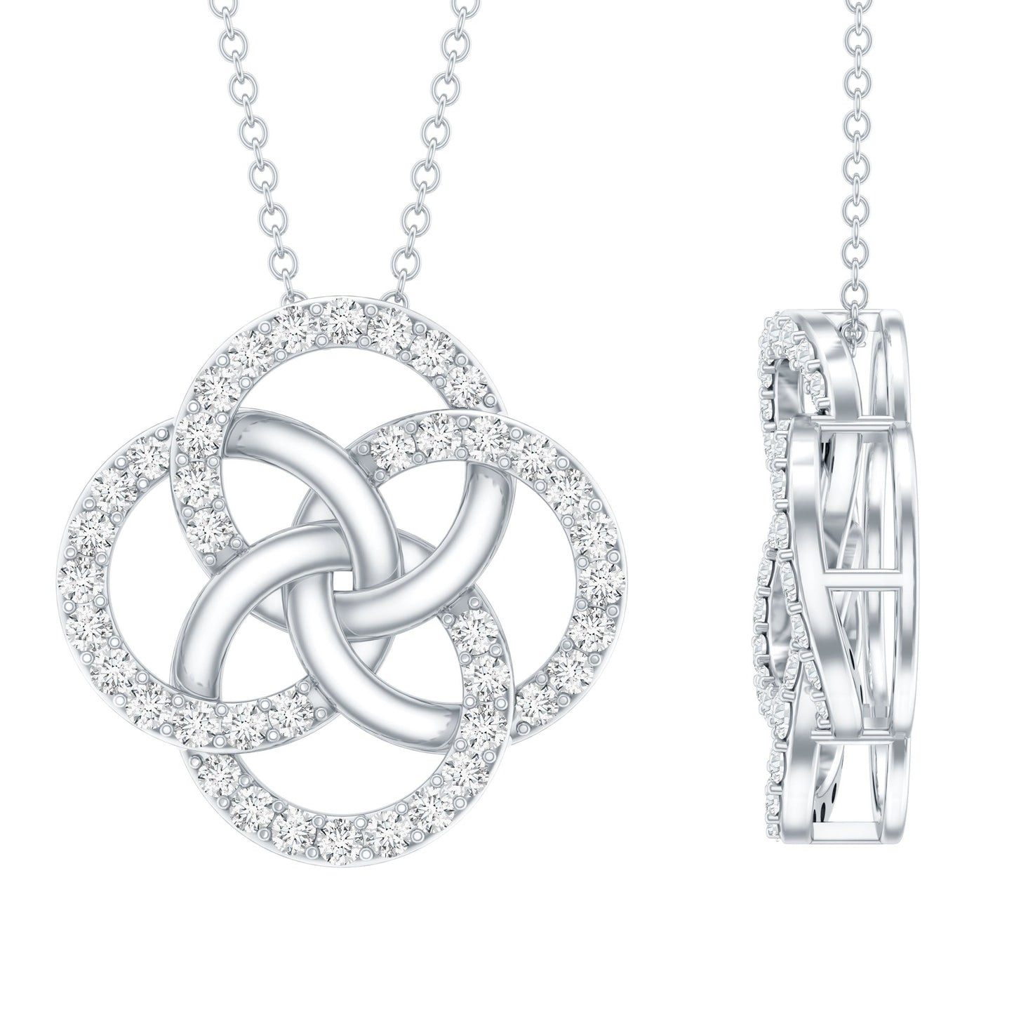 Certified Lab Grown Diamond Interlocking Circle Necklace