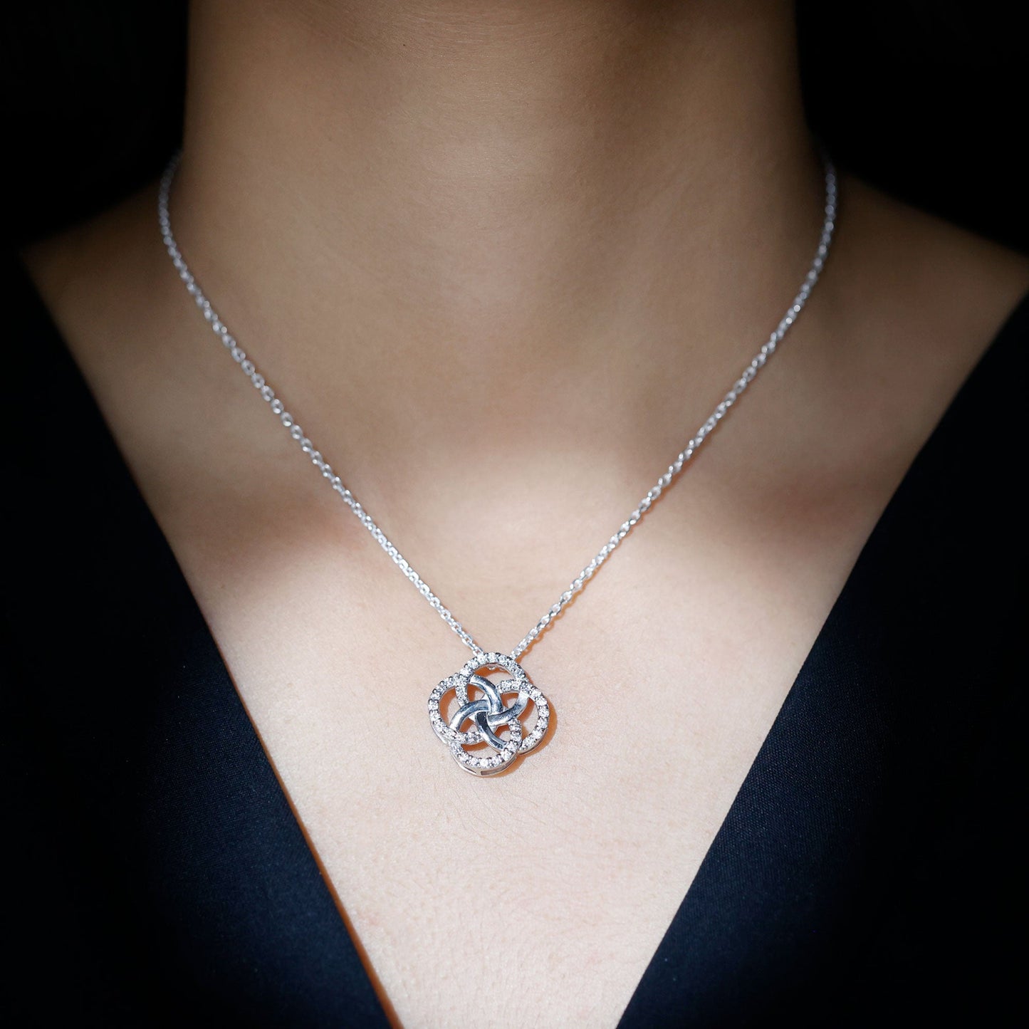 Certified Lab Grown Diamond Interlocking Circle Necklace