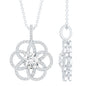 0.9 Carat Round Lab Diamond Flower Bridal Necklace