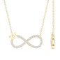 Lab Pave Set Diamond Sideways Infinity Butterfly Necklace