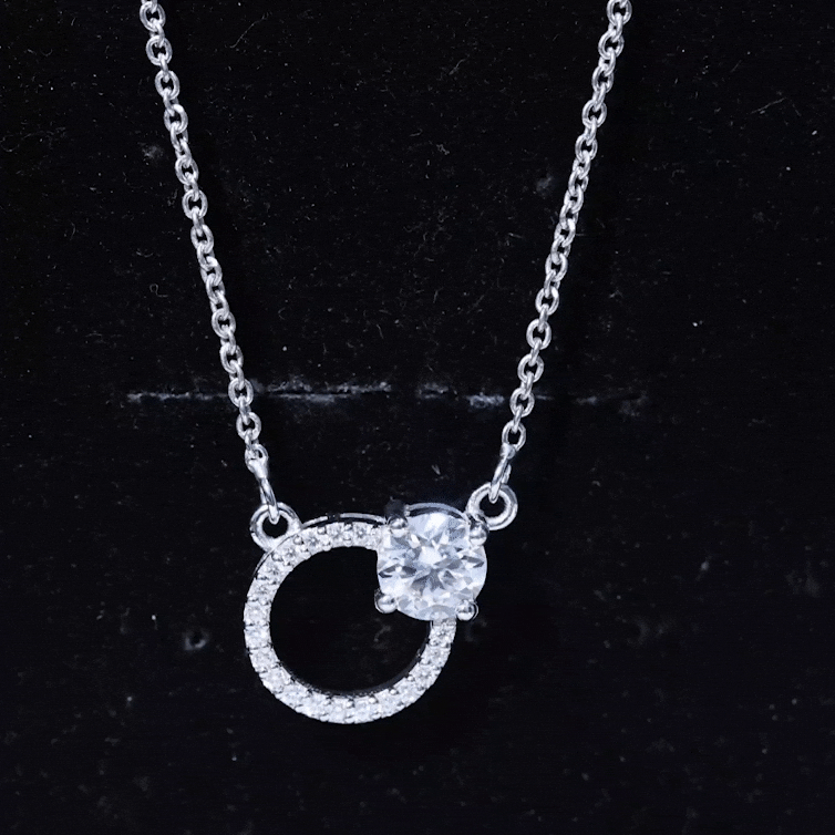 Certified Lab 0.9 Carat Diamond Circle Of Life Necklace