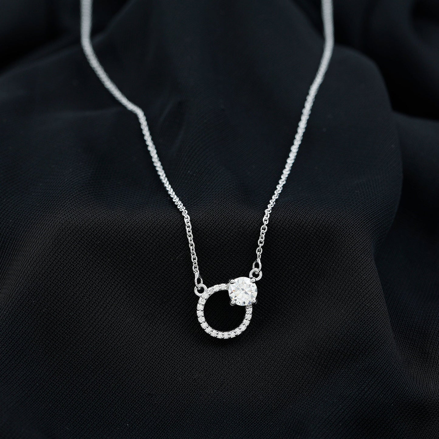 Certified Lab 0.9 Carat Diamond Circle Of Life Necklace