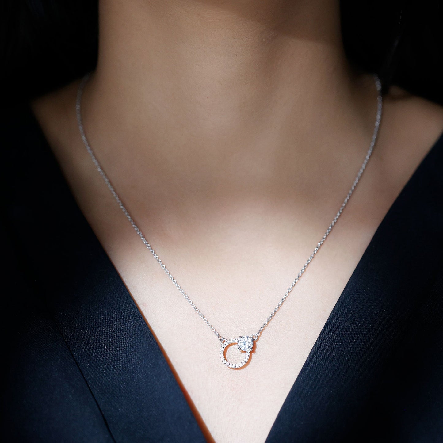 Certified Lab 0.9 Carat Diamond Circle Of Life Necklace