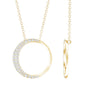 Pave Set Lab Grown Diamond Open Circle Pendant Necklace