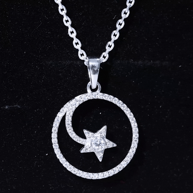 Certified Lab Grown Diamond Open Circle Necklace With Star