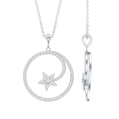 Certified Lab Grown Diamond Open Circle Necklace With Star