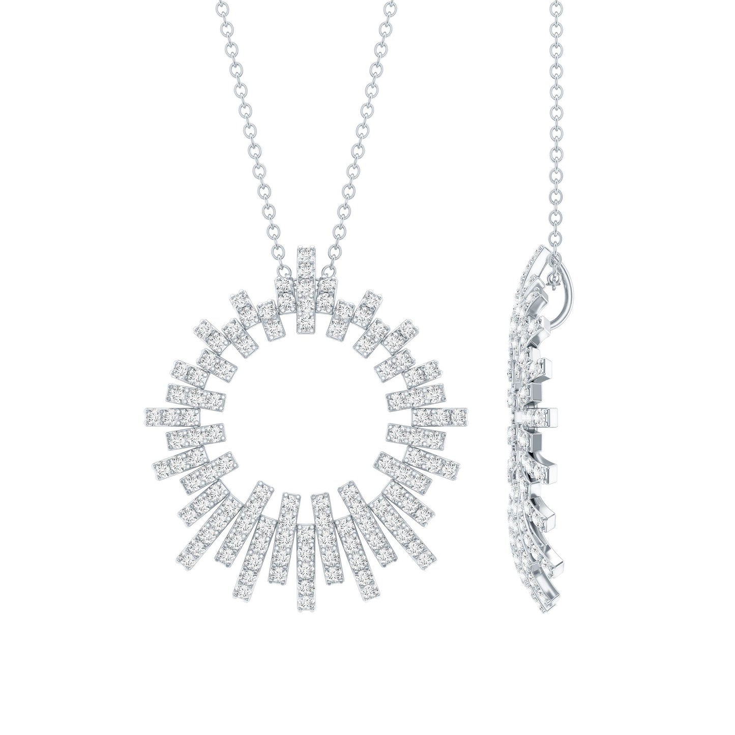 Certified Pave Set Lab Grown Diamond Eternity Necklace