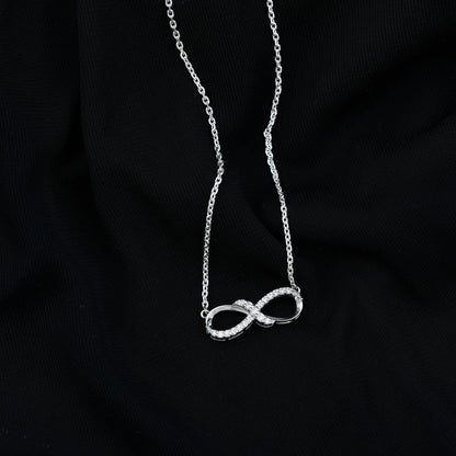 Lab Grown Diamond Infinity Knot Necklace with Accent