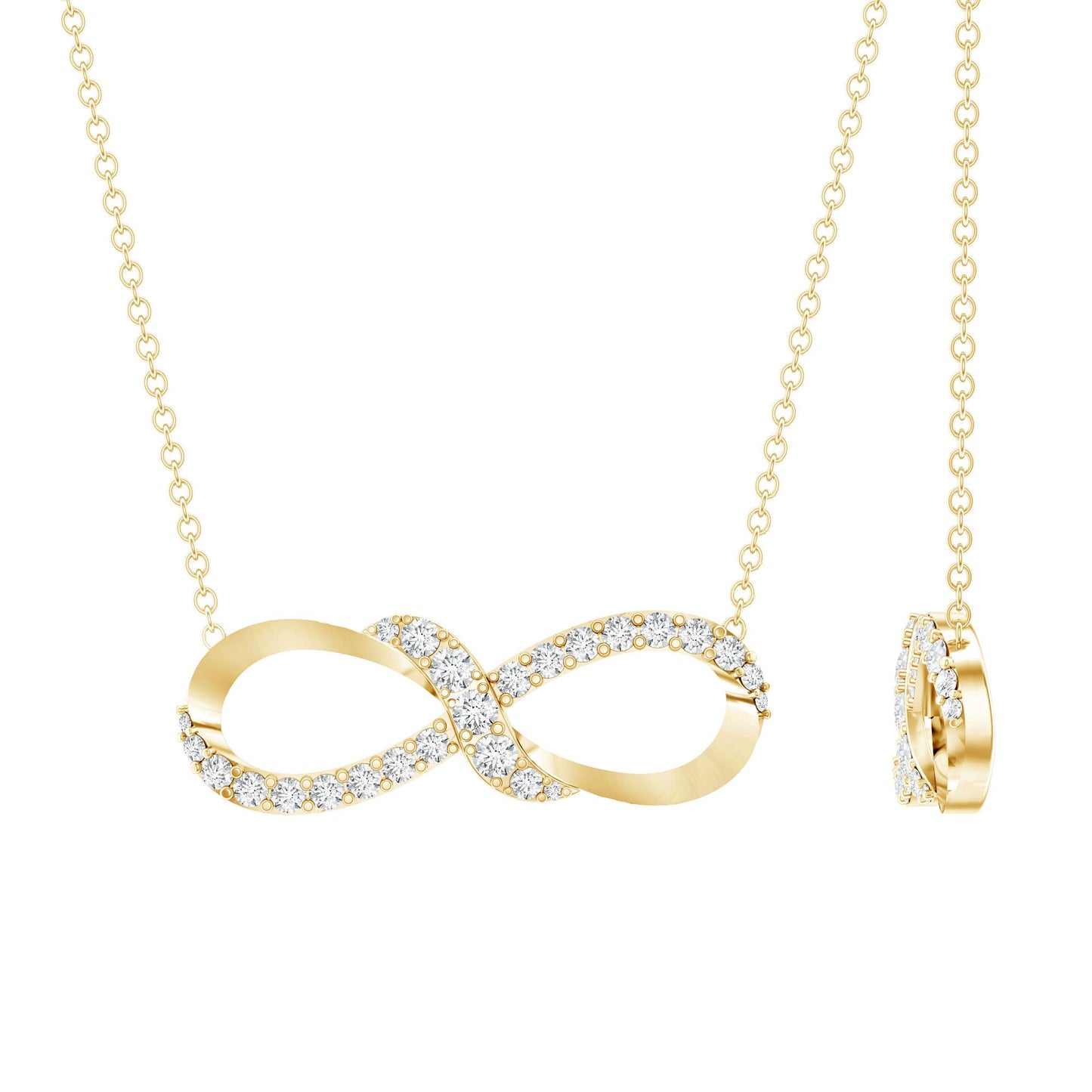 Lab Grown Diamond Infinity Knot Necklace with Accent