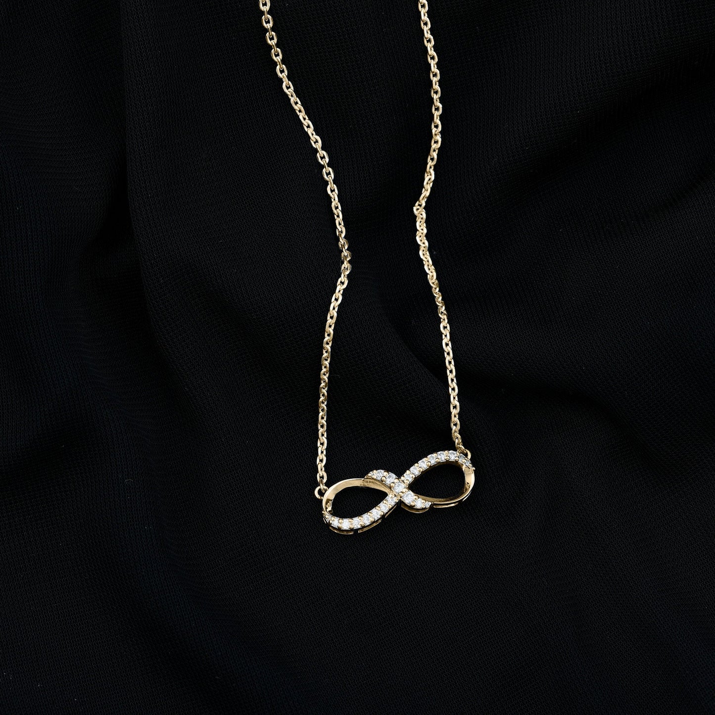 Lab Grown Diamond Infinity Knot Necklace with Accent