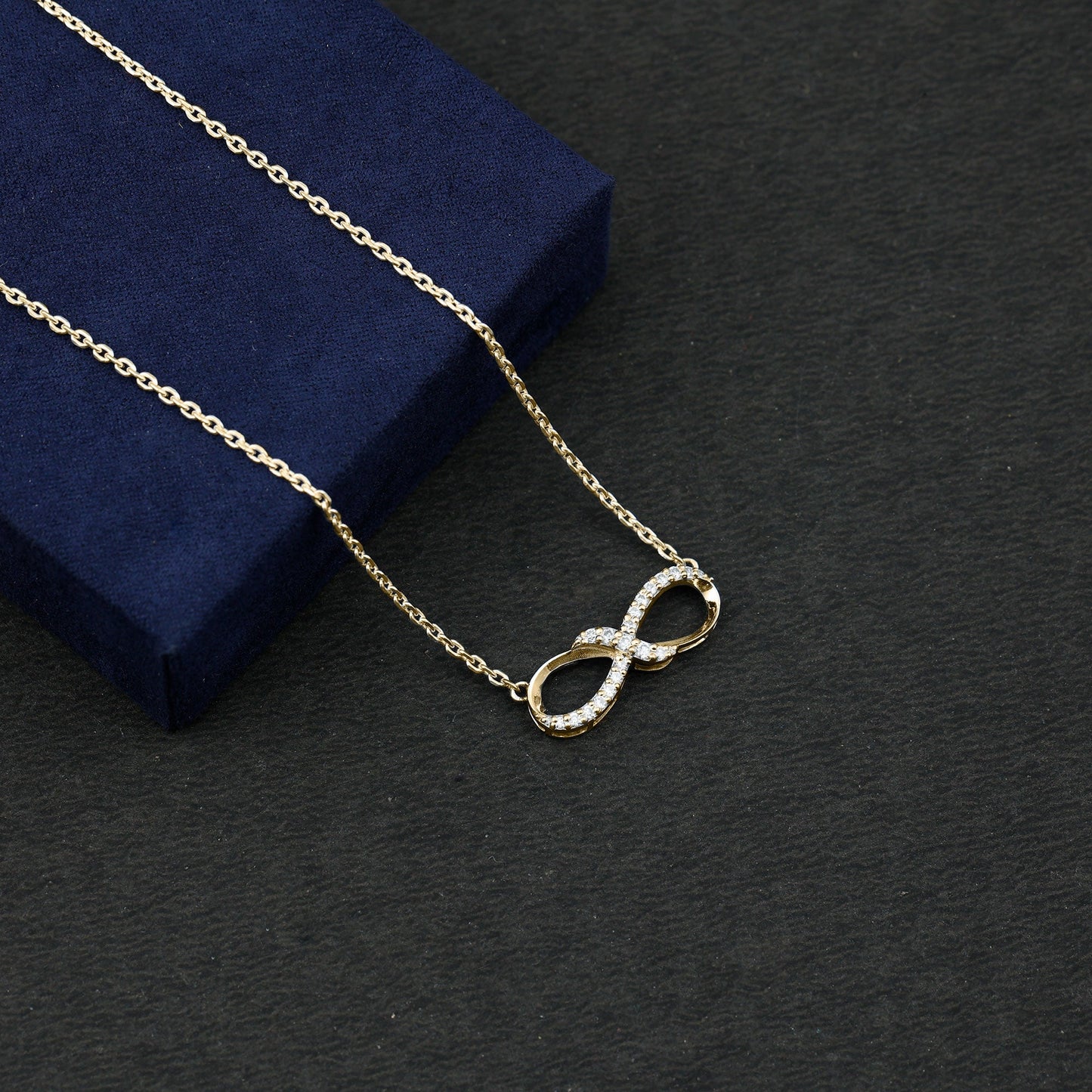 Lab Grown Diamond Infinity Knot Necklace with Accent