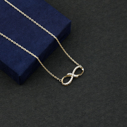Lab Grown Diamond Infinity Knot Necklace with Accent