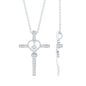 Certified Lab Grown Diamond Cross Heart Necklace