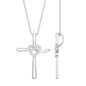 Certified Lab Grown Diamond Catholic Cross Heart Necklace