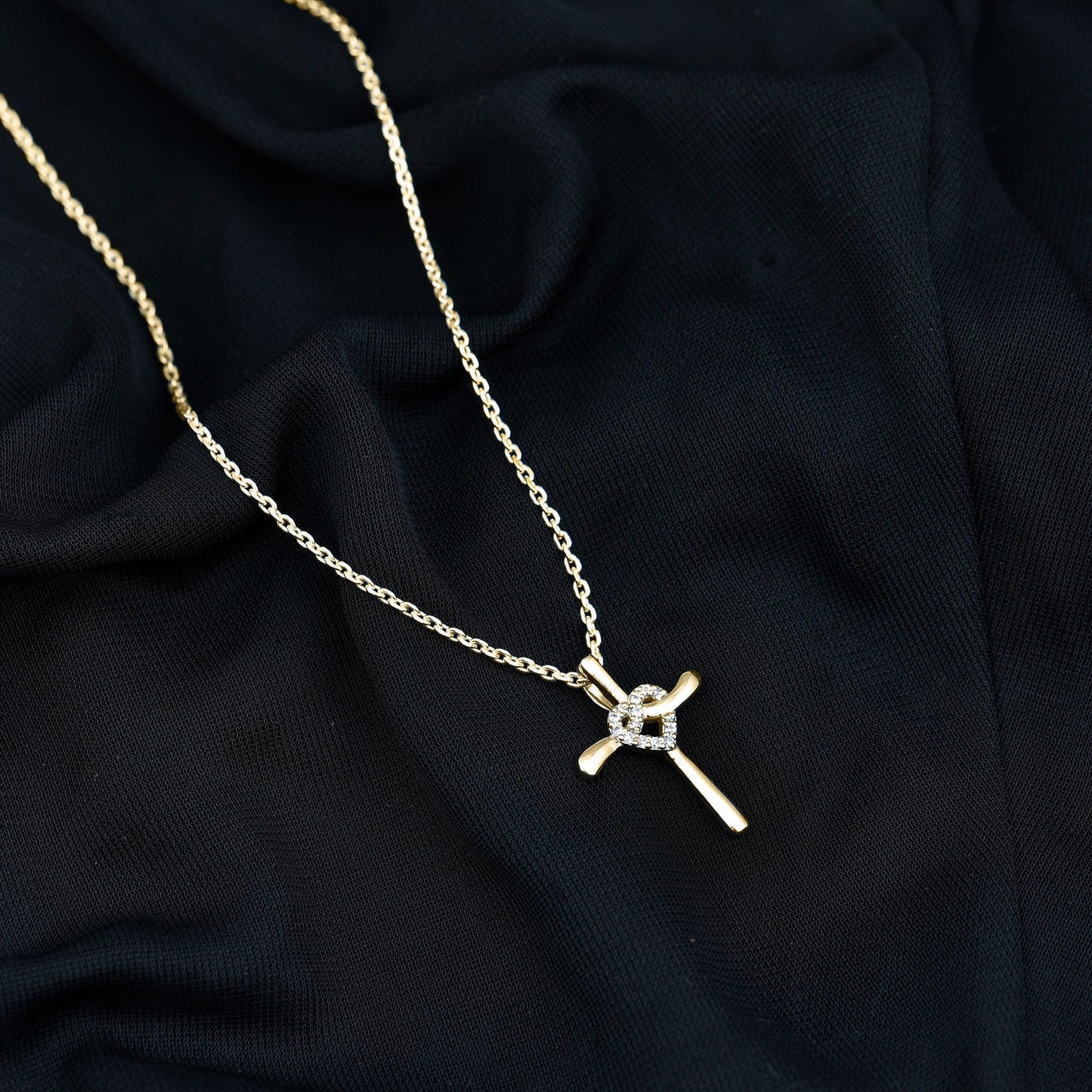 Certified Lab Grown Diamond Catholic Cross Heart Necklace