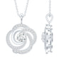 Lab Grown Diamond Prong Set Flower Pendant Necklace