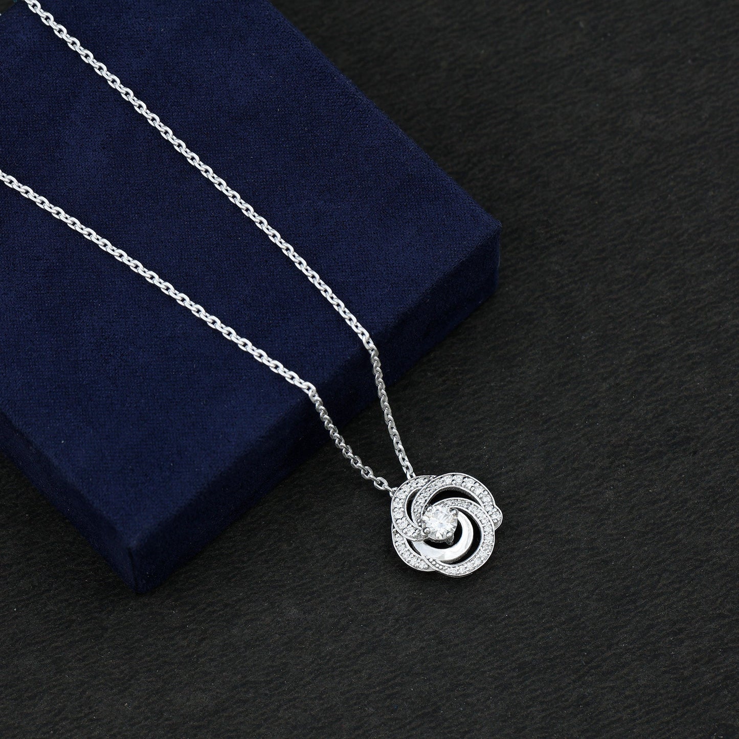 Lab Grown Diamond Prong Set Flower Pendant Necklace
