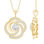 Lab Grown Diamond Prong Set Flower Pendant Necklace