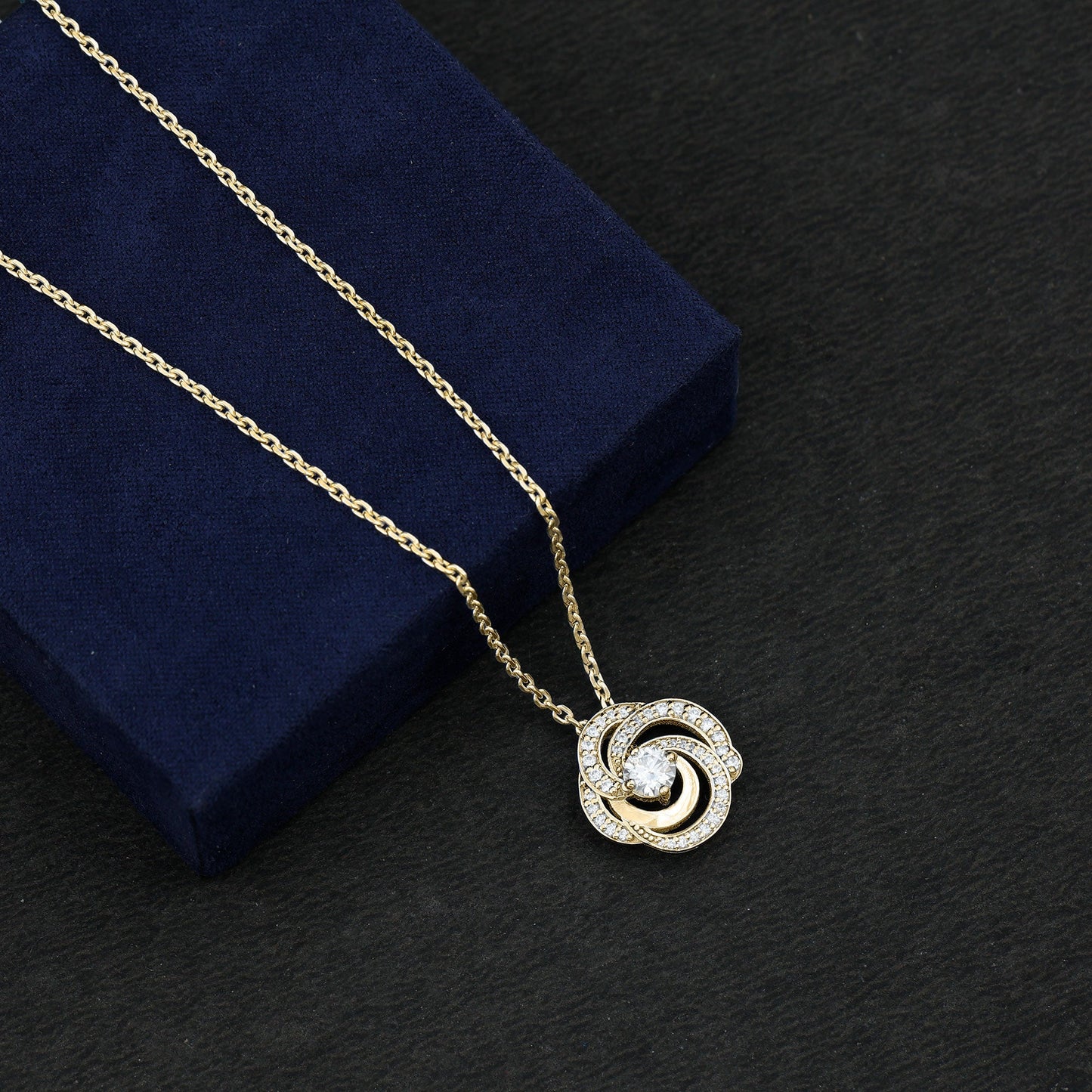 Lab Grown Diamond Prong Set Flower Pendant Necklace