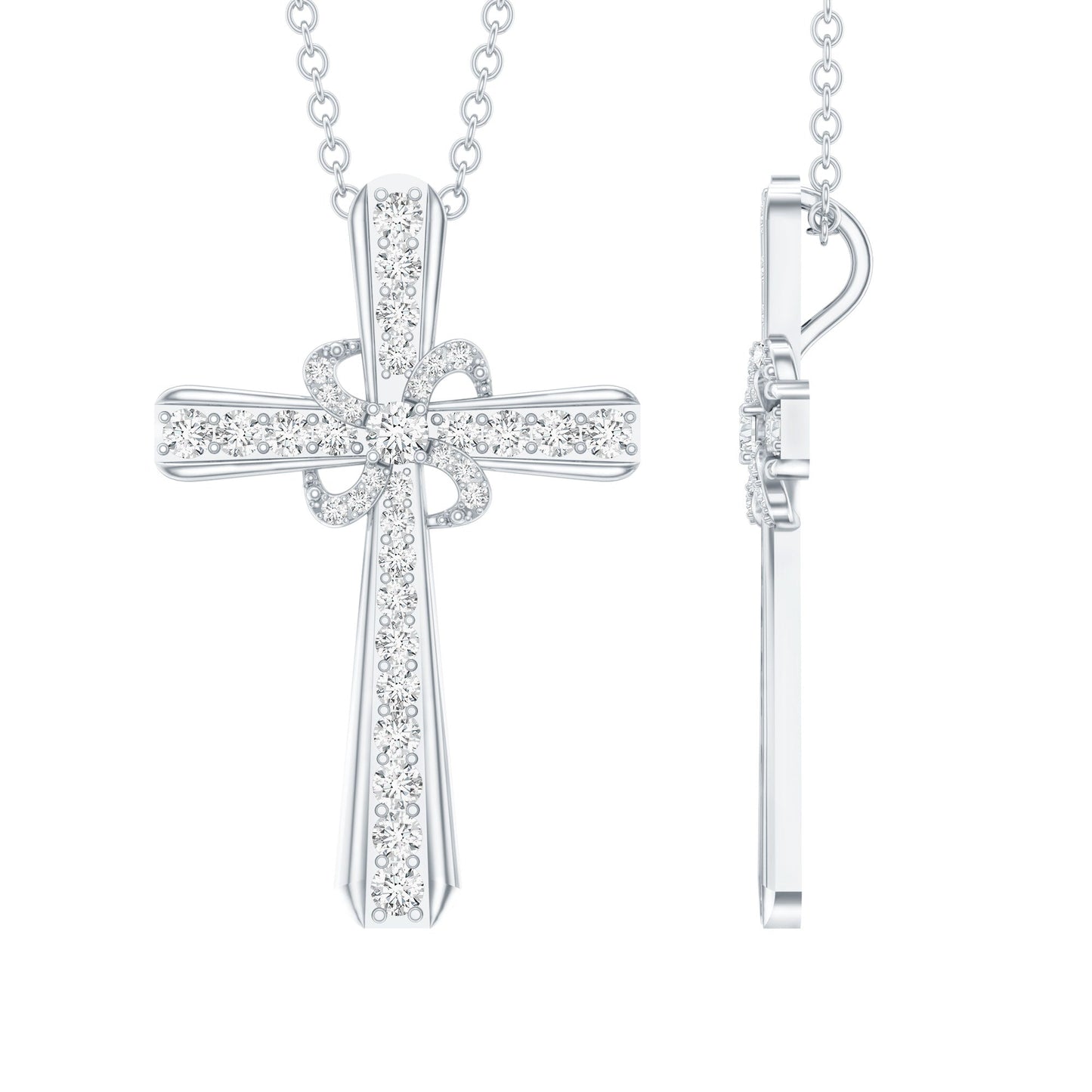 Lab Grown Diamond Catholic Cross Necklace