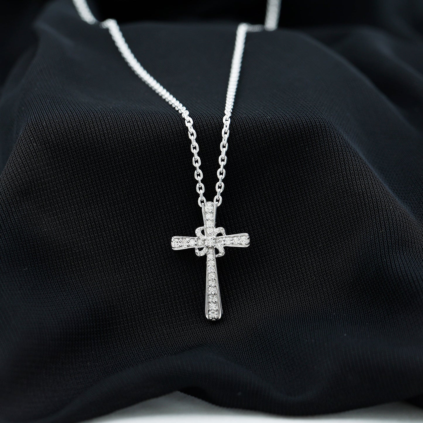 Lab Grown Diamond Catholic Cross Necklace