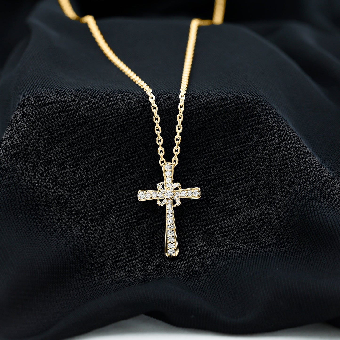Lab Grown Diamond Catholic Cross Necklace