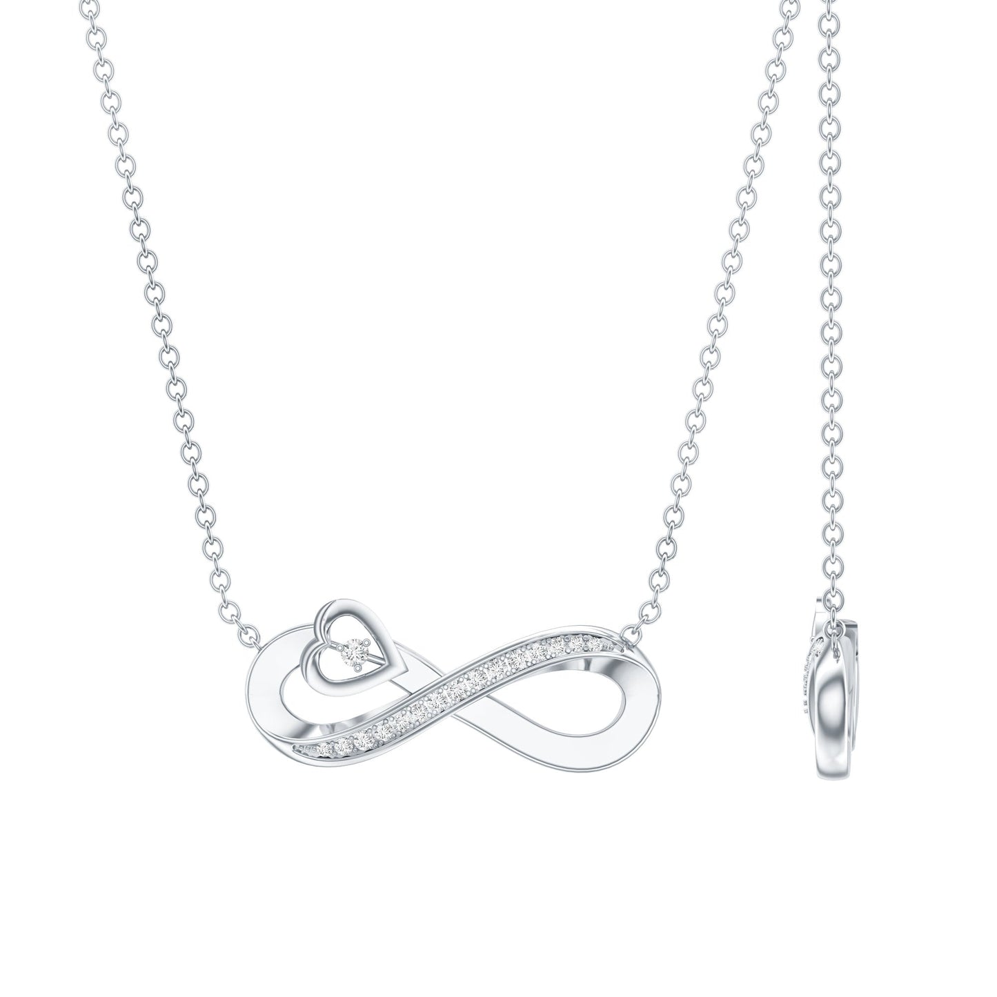 Certified Lab Grown Diamond Infinity Heart Necklace