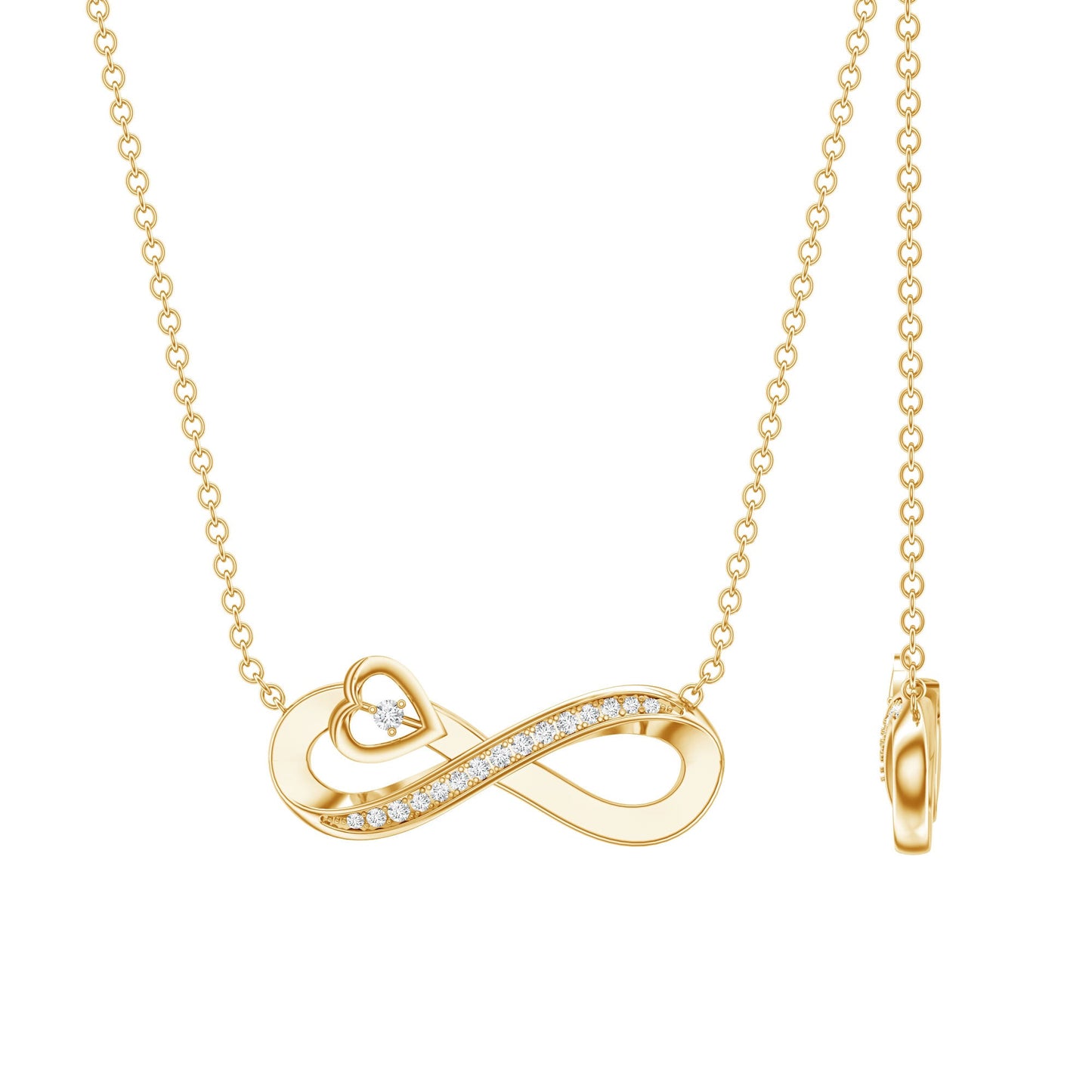 Certified Lab Grown Diamond Infinity Heart Necklace