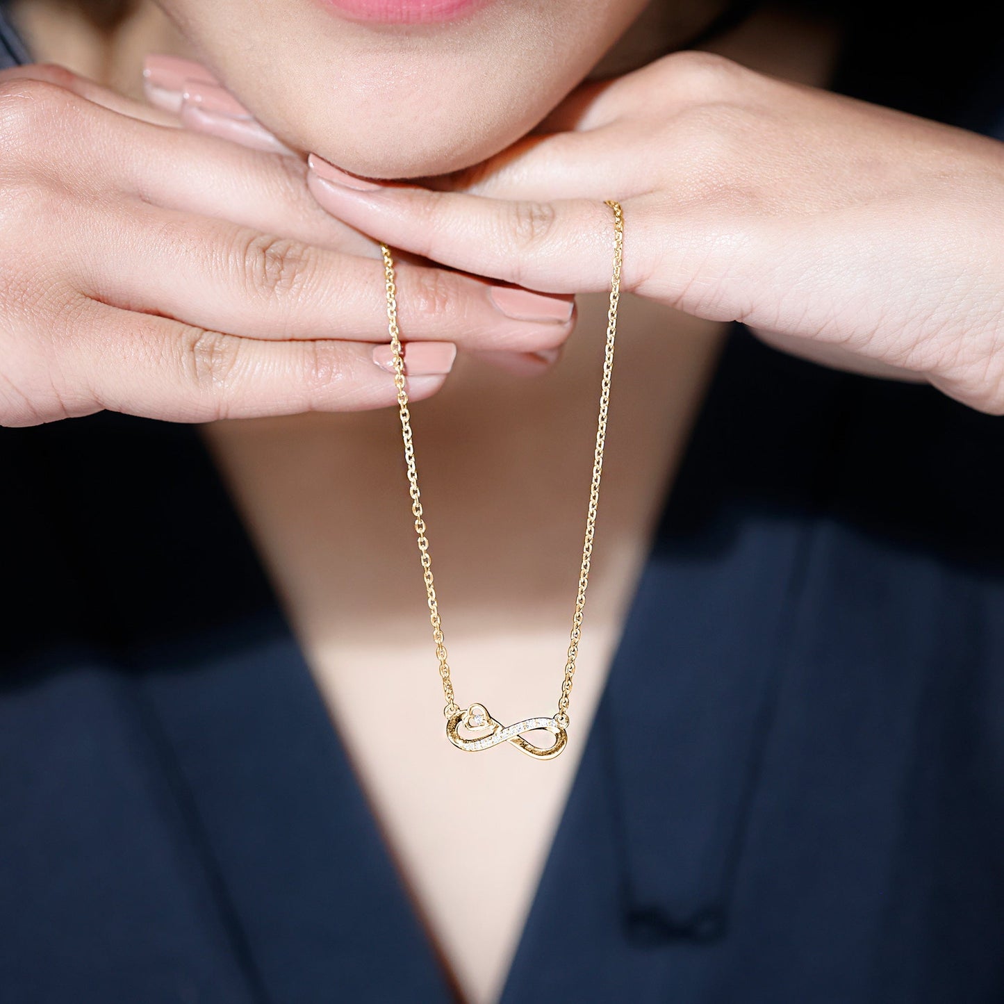 Certified Lab Grown Diamond Infinity Heart Necklace