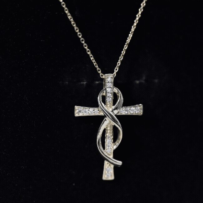 Certified Lab Grown Diamond Accent Cross Infinity Necklace
