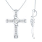 Bezel Set Lab Grown Diamond Cross Religious Necklace