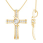 Bezel Set Lab Grown Diamond Cross Religious Necklace