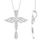 Certified Lab Grown Diamond Prong Set Cross Angel Necklace