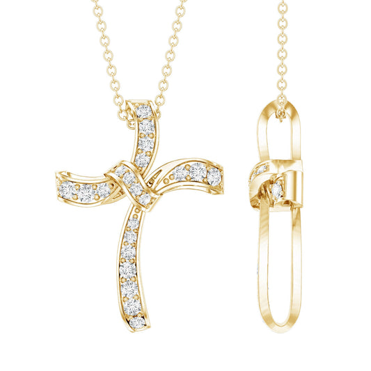 Certified Lab Grown Diamond Catholic Cross Pendant