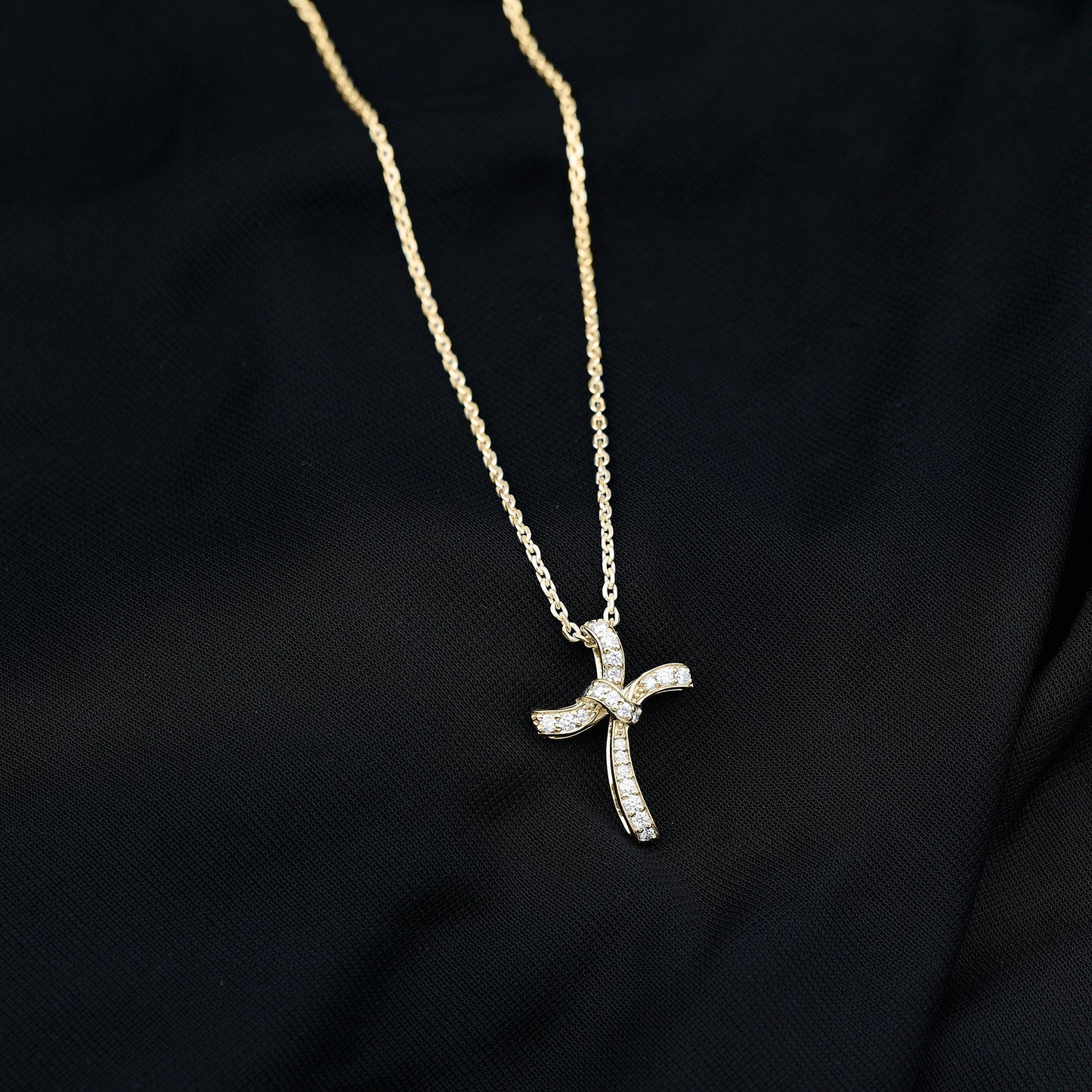 Certified Lab Grown Diamond Catholic Cross Pendant