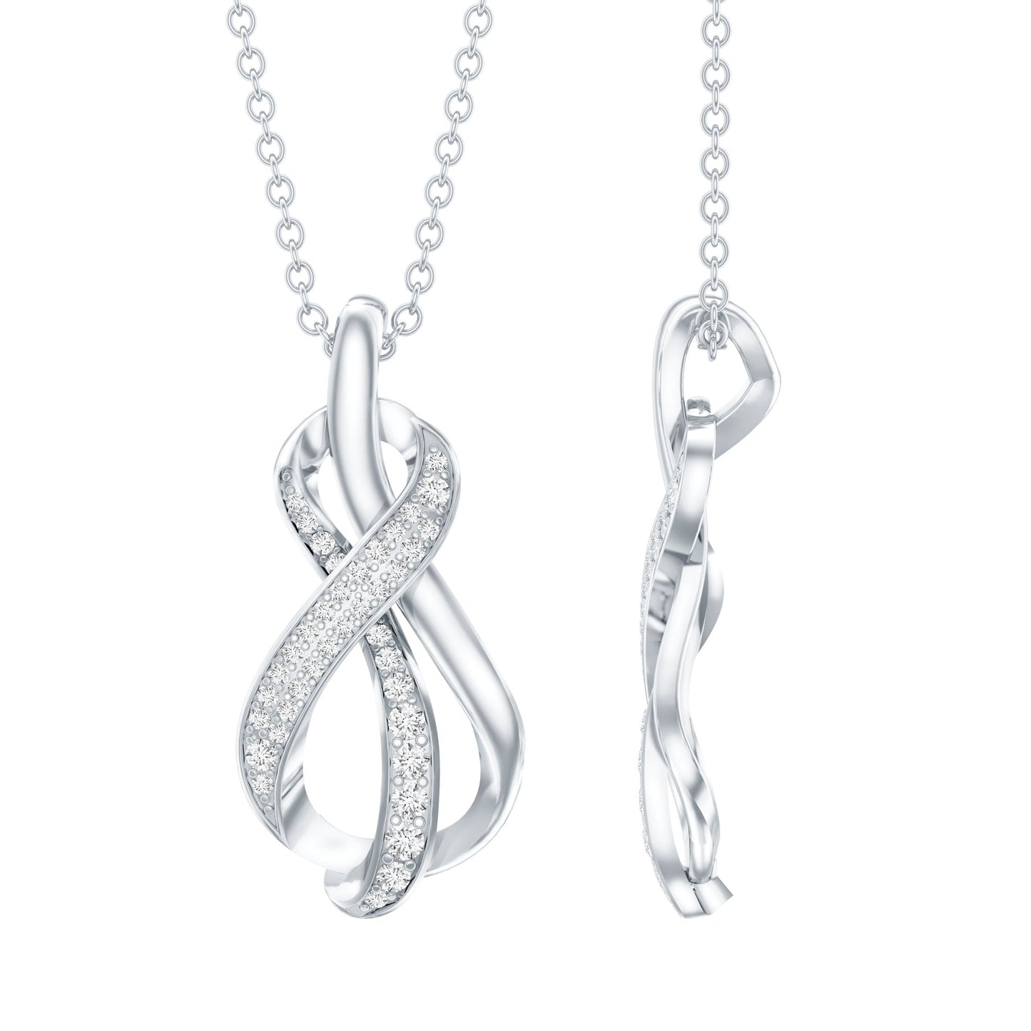 Certified Lab Grown Diamond Infinity Loop Necklace