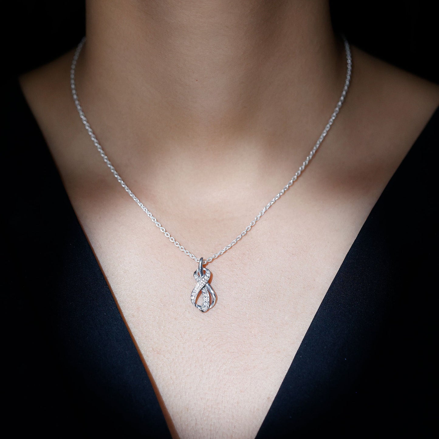Certified Lab Grown Diamond Infinity Loop Necklace