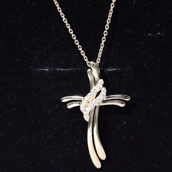 Lab Grown Diamond Designer Catholic Cross Necklace