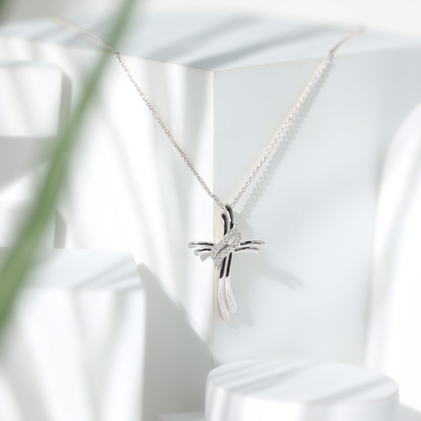 Lab Grown Diamond Designer Catholic Cross Necklace