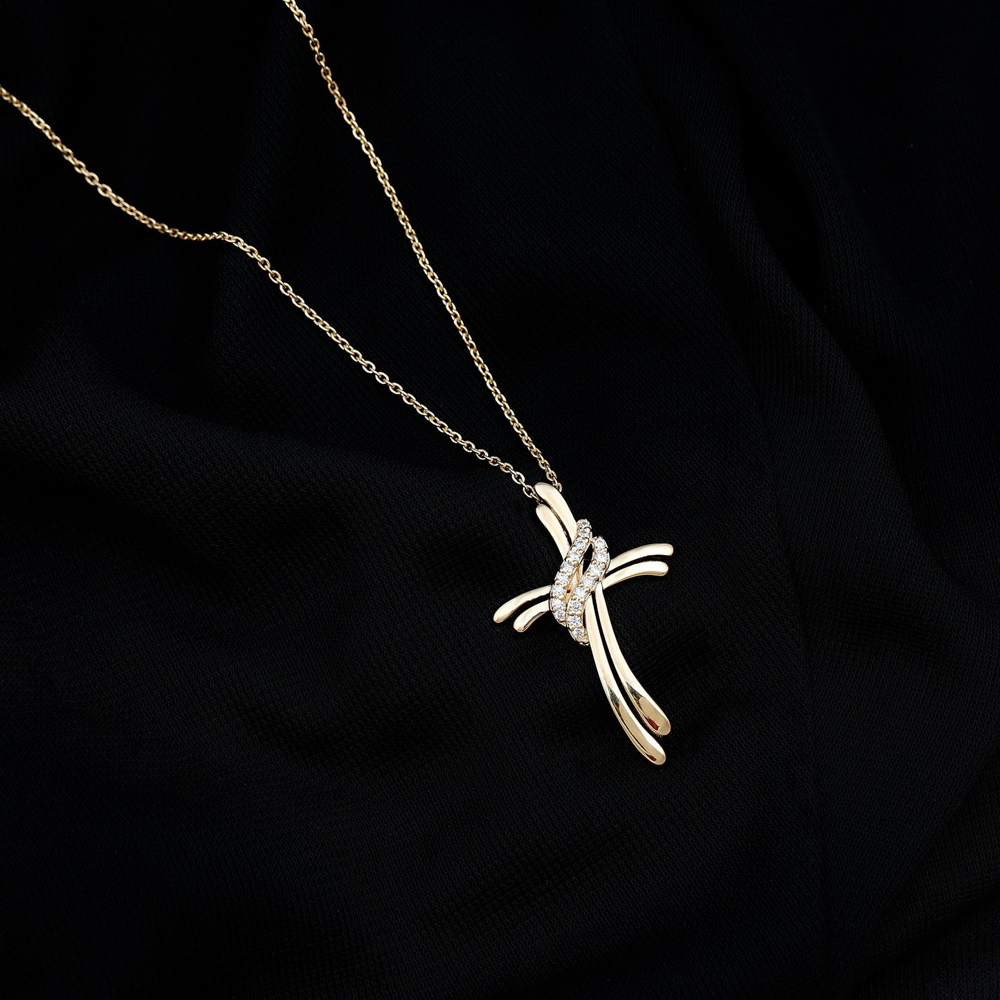 Lab Grown Diamond Designer Catholic Cross Necklace