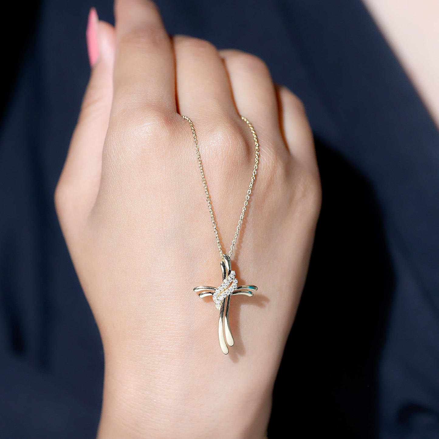 Lab Grown Diamond Designer Catholic Cross Necklace