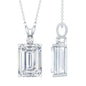 4.5 Carat Moissanite Emerald Cut Necklace With Silver Chain