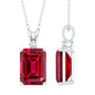 5 Carat Lab Grown Ruby Statement Pendant Necklace for Women