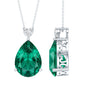 9 Carat Lab Grown Emerald Statement Necklace with Chain