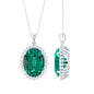 AAAA Quality 14 Carat Lab Grown Emerald Statement Necklace With Silver Chain