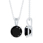 Certified 2 Carat Lab Created Black Diamond Solitaire Pendant Necklace