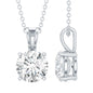 Certified 2 Carat Solitaire Moissanite Pendant Necklace with Silver Chain
