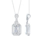 4.5 Carat Emerald Cut Moissanite Wedding Necklace with Silver Chain