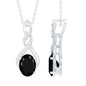 1.9 Carat Lab Grown Black Diamond Infinity Pendant Necklace with Silver Chain